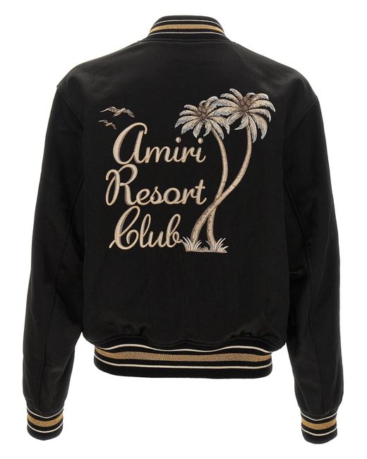 Amiri Black ' Palms Souvenir' Bomber Jacket for men