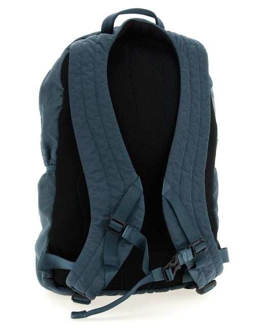 C P Company Blue Polyamide Backpack for men