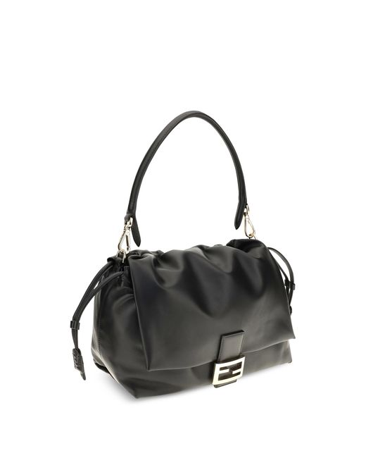 Fendi Black Baguette Soft Nappa Leather Shoulder Bag Calf Bos Taurus