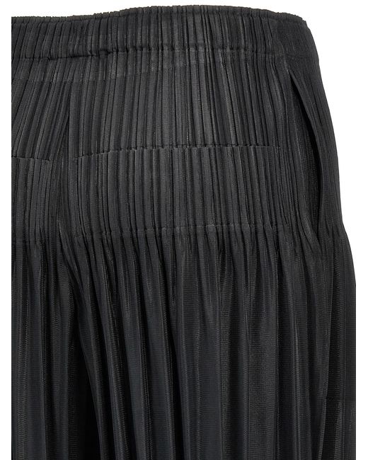 Pleats Please Issey Miyake Black Polyester Casual Pants