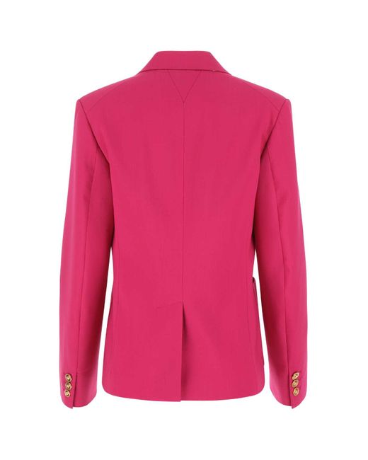 Versace Pink Single-breasted Jacket In Stretch Wool