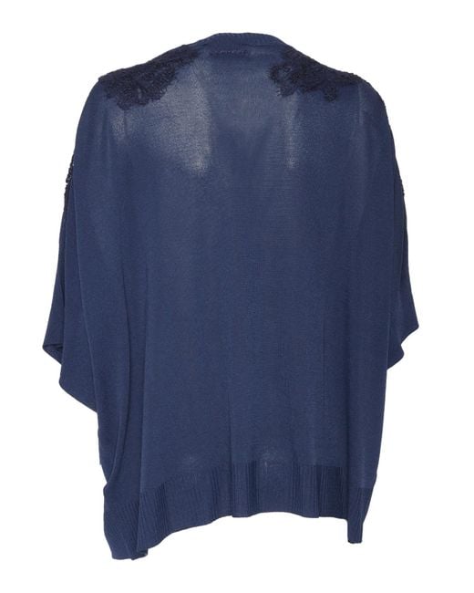 Ermanno Scervino Blue 3/4 Sleeve Sweater