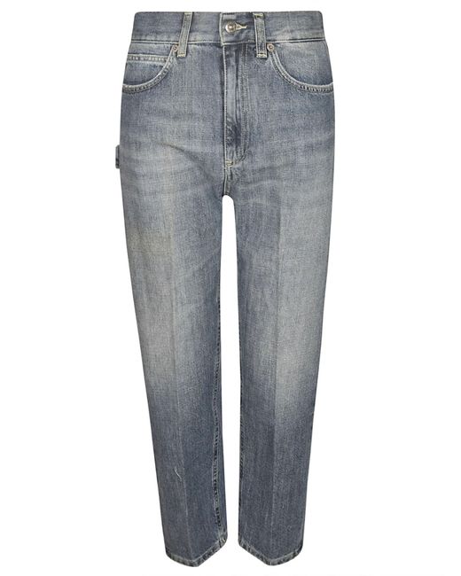 Dondup Gray Button Fitted Skinny Jeans