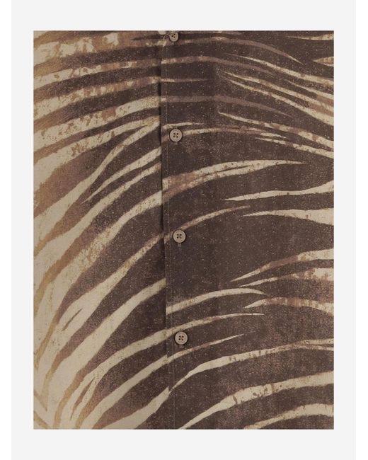 Just Cavalli Multicolor Shirt Linen-Cotton Tropical Print for men