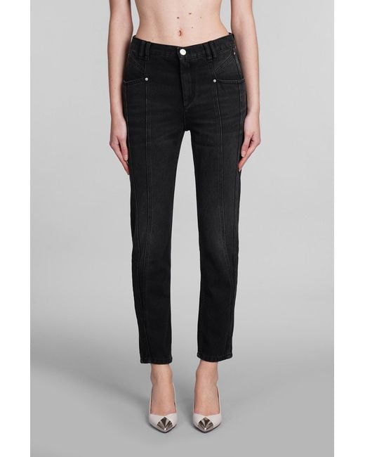Isabel Marant Nikira Jeans In Black Cotton