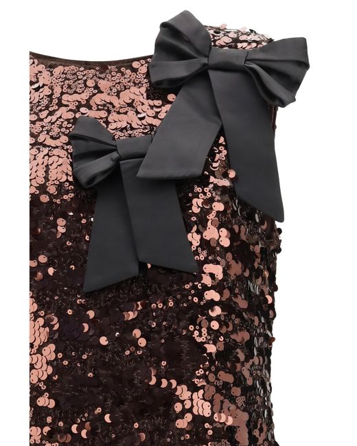 Ganni Black Midi Dress Sequin Recycled Polyester
