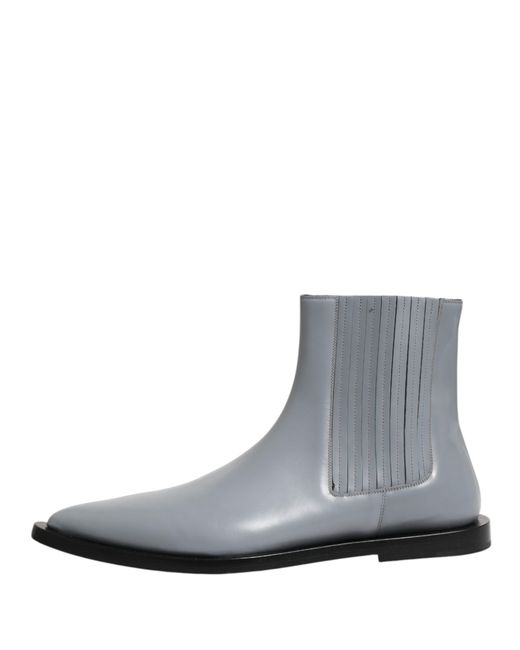 Dolce & Gabbana Gray Light Chelsea Short Ankle Boots Shoes Leather for men
