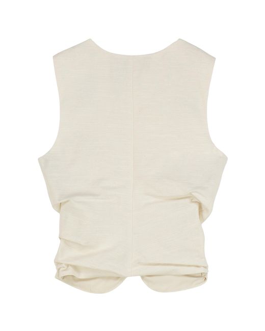 Versace Jeans Couture Natural Cotton Top Tops
