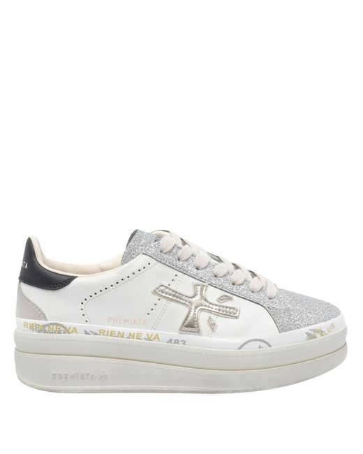 Premiata White Claudia Sneakers