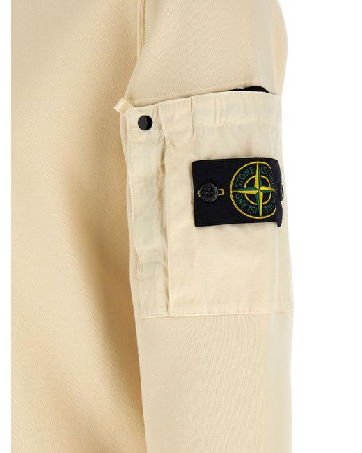 Stone Island Natural Logo Badge Sweatshirt for men
