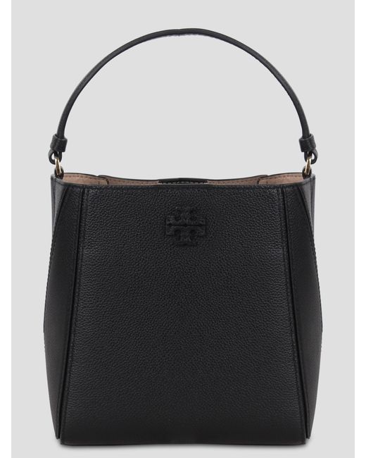 Tory Burch Black Small Mcgraw Bucket Bag