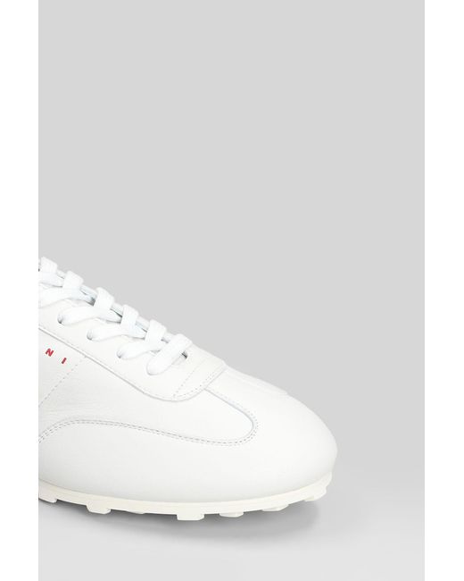 Marni White Softy Soccer Sneakers for men