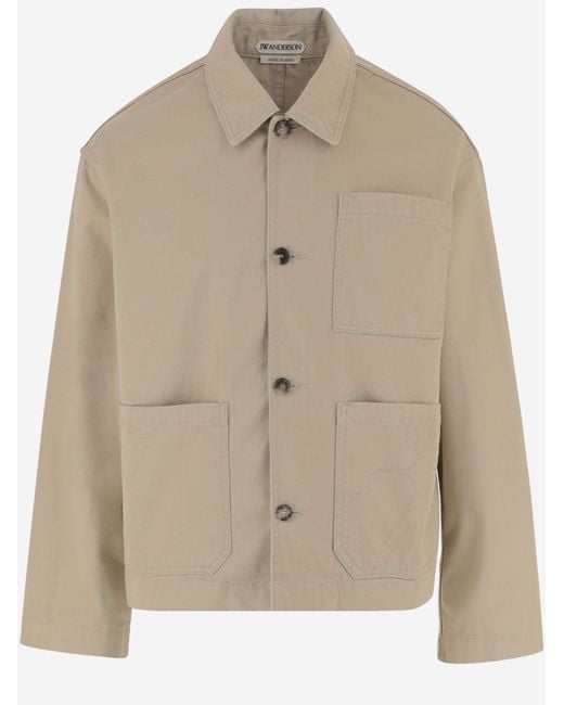 J.W. Anderson Natural Cotton Jacket With Patched Pockets for men