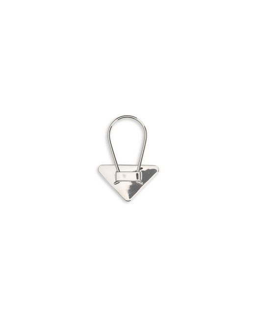 Prada White Stainless Steel Keychain Accessory for men