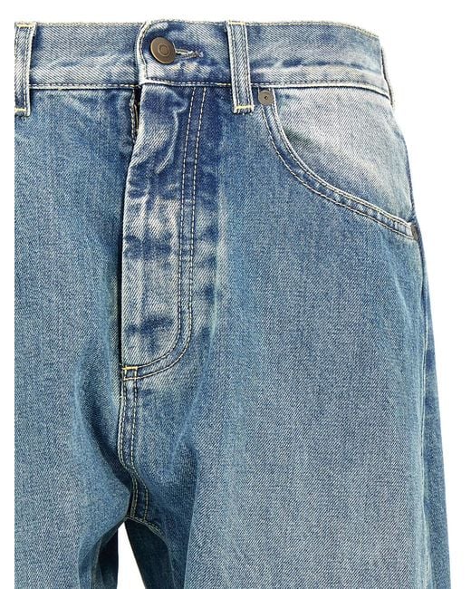 Maison Margiela Blue Diagonal Stitching Jeans for men