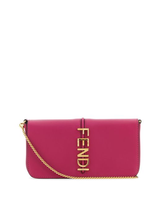 Fendi Pink Fuchsia Leather Graphy Wallet