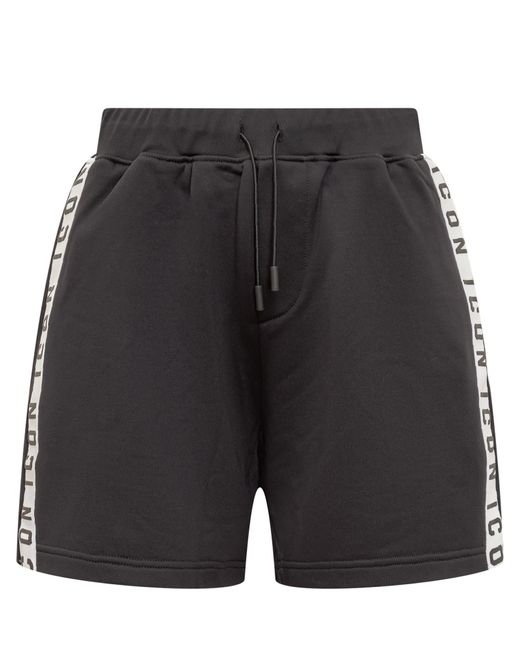 DSquared² Black Icon Collection Icon Tape Shorts