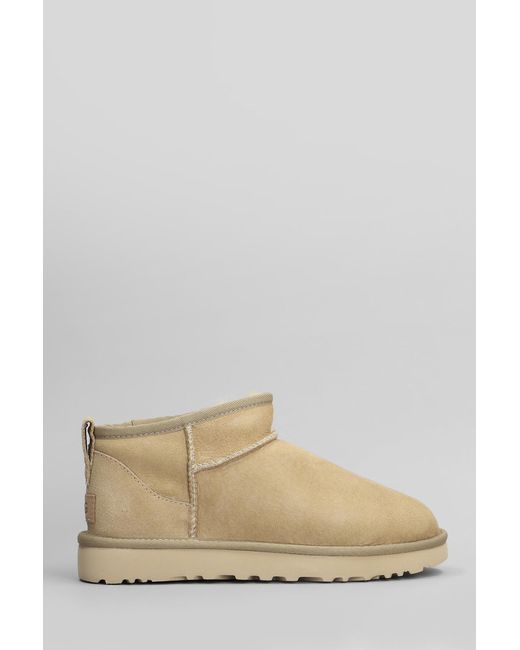 Ugg Natural Classic Ultra Mini Low Heels Ankle Boots