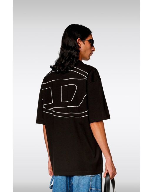 DIESEL Black 0Hgam T-Vort-Megoval Polo Shirt With Oval D Embroidery for men