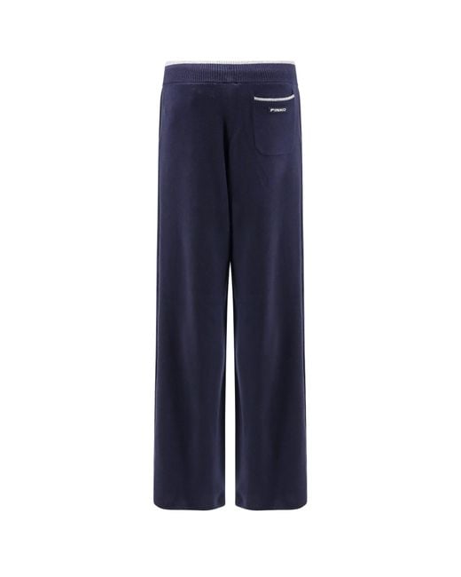 Pinko Blue Veraguas Wool And Cashmere Trousers