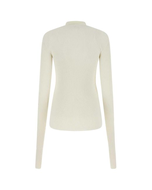 Quira White Chalk Cotton Blend Cardigan