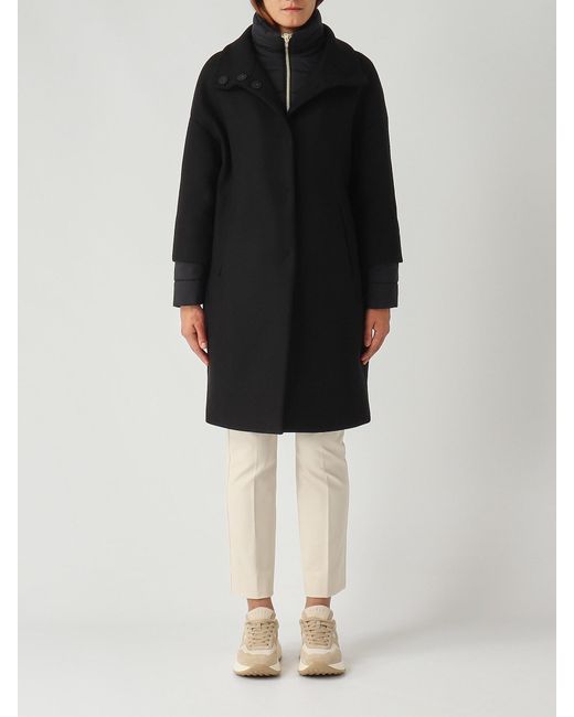 Herno Black Lana Vergine Coat