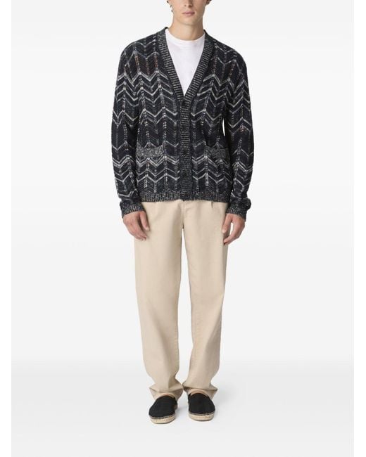 Missoni Black Cardigan V-Neck Cotton Cardigans for men