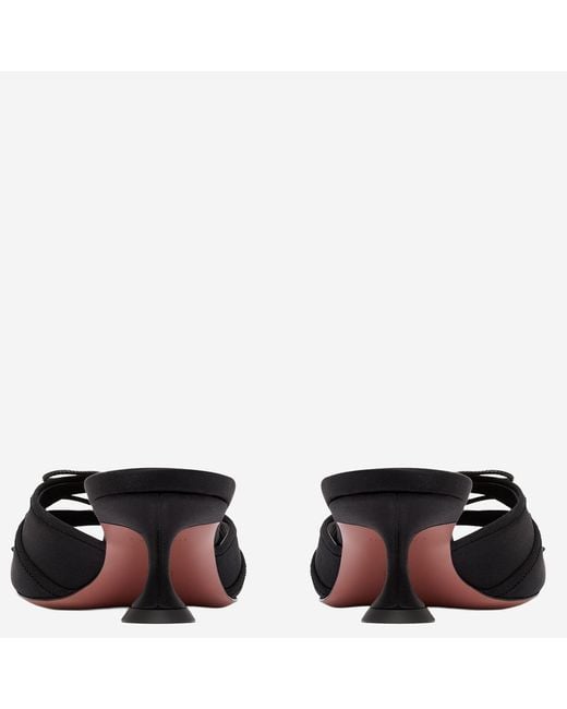 AMINA MUADDI Black Sandals Eleonora Slipper Silk