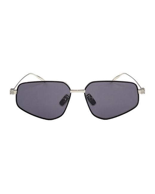 Givenchy Metallic Sunglasses Cat Eye Full Rim, Shiny Palladium Frame And Lens Gv40046U16A