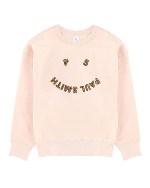Paul Smith Pink Sweatshirt With Logo Organic Cotton Sweatshirts