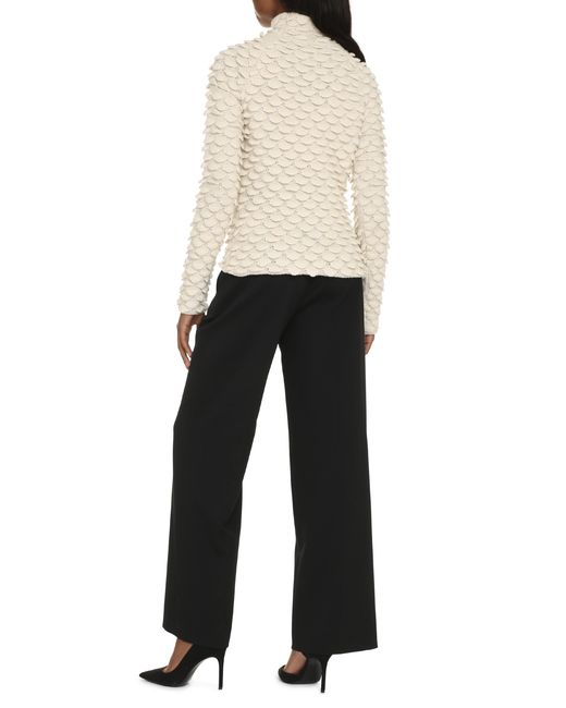 Bottega Veneta White Wool Turtleneck Sweater