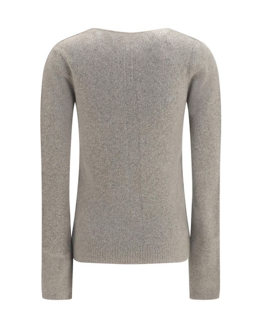 Rick Owens Gray V-Neck Sweater