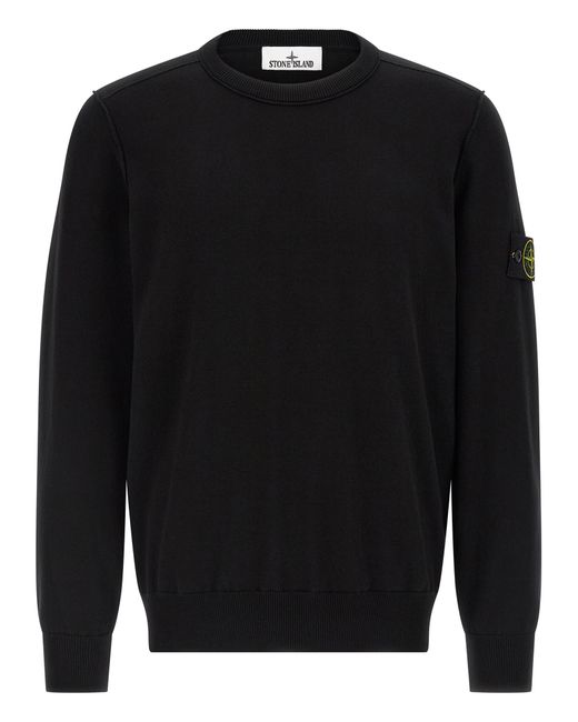Stone Island Black Crew-Neck Sweater for men