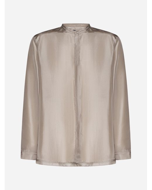 Giorgio Armani Brown Silk Shirt for men