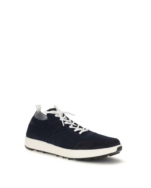 Kiton Blue Sneakers By Upper: Fabric; Sole: Rubber for men