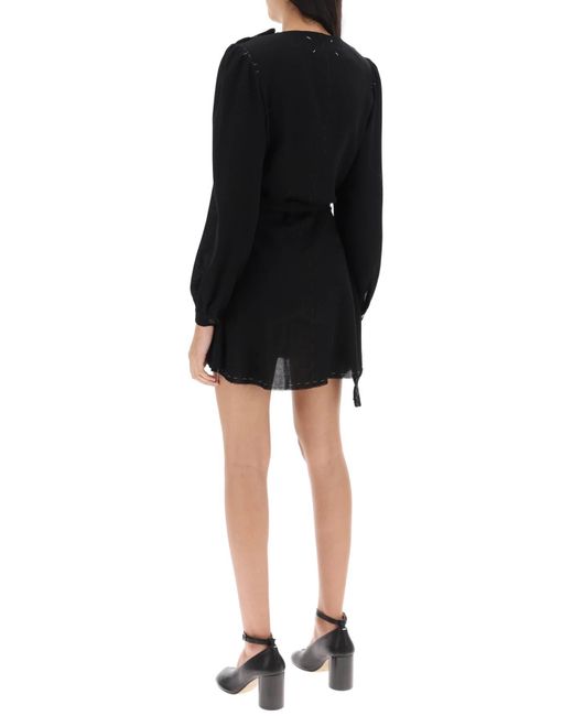 Maison Margiela Black Convertible Mini Dress In Wool