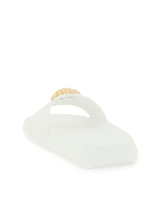 Versace White 'palazzo' Rubber Slides