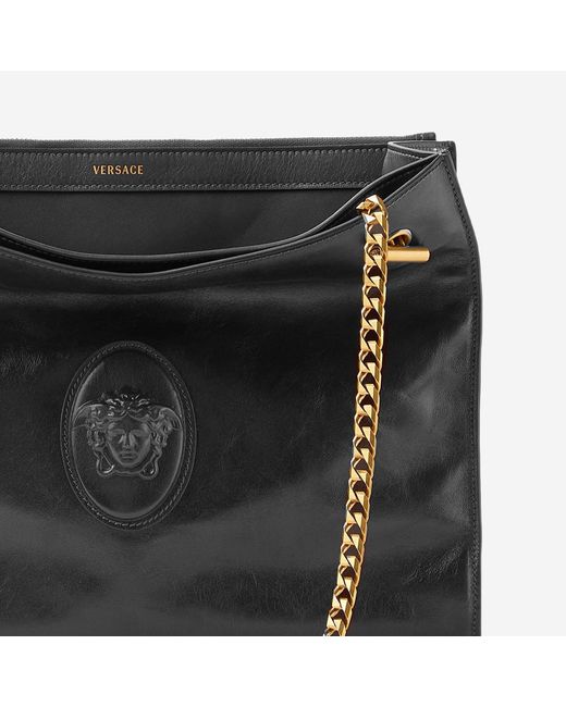 Versace Black Leather Shoulder Bag Cabine