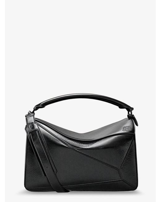 Loewe Black Puzzle Large Leather Bag for men