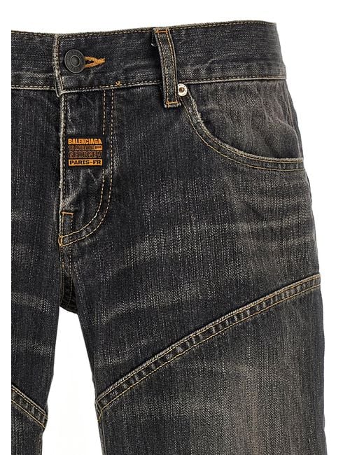 Balenciaga Relief Stitching Jeans in Gray for Men | Lyst