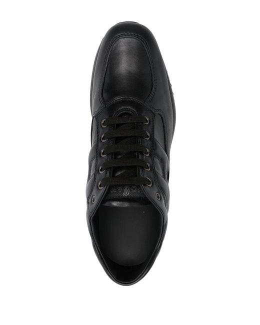 Hogan Black Leather Sneakers