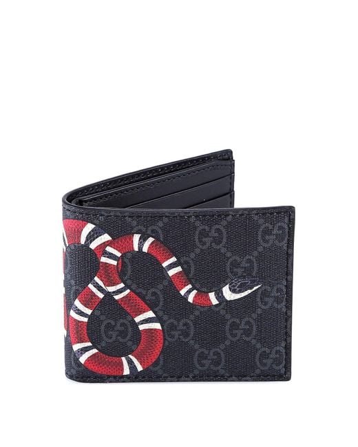 Gucci Blue King Snake GG Supreme Wallet for men