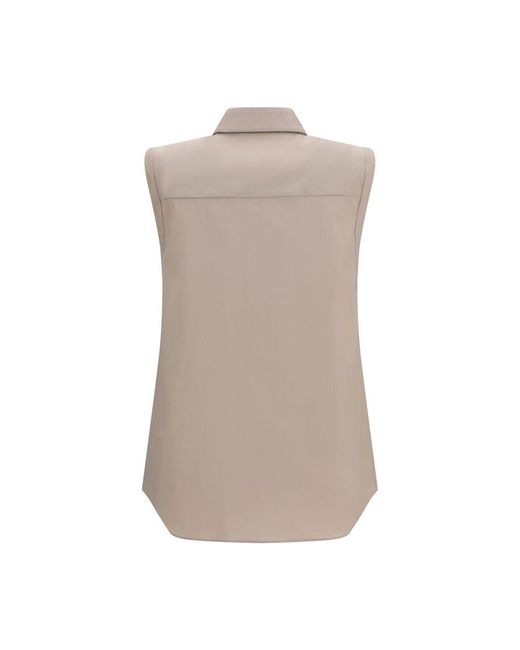 Brunello Cucinelli Brown Beige Cotton Shirt