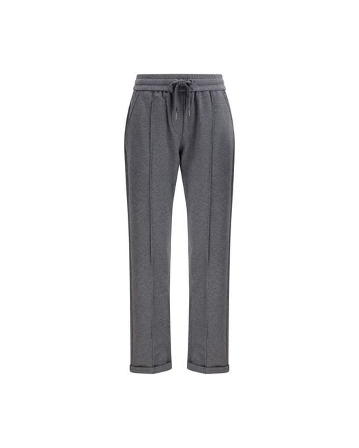 Brunello Cucinelli Gray Cotton Athletic Pants