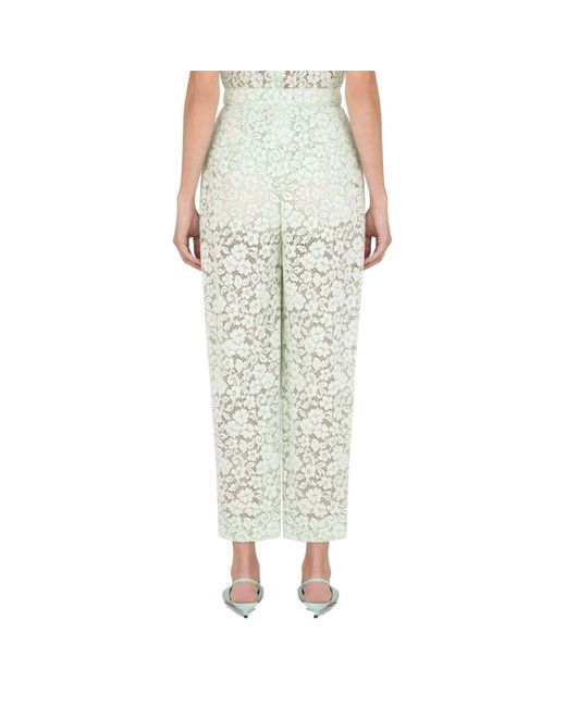Dolce & Gabbana Green Lace Trousers