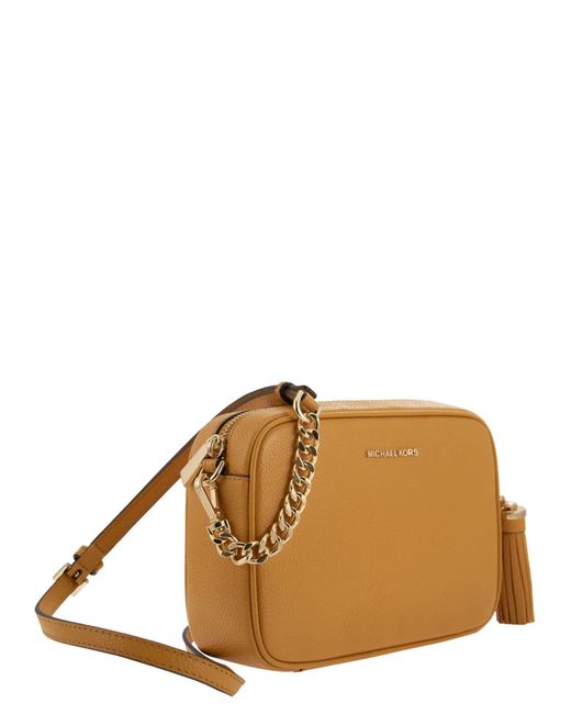 MICHAEL Michael Kors Ginny Leather Shoulder Bag in Orange Lyst
