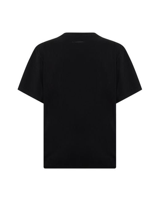 MM6 by Maison Margiela Black T-Shirt Cotton T-Shirts for men