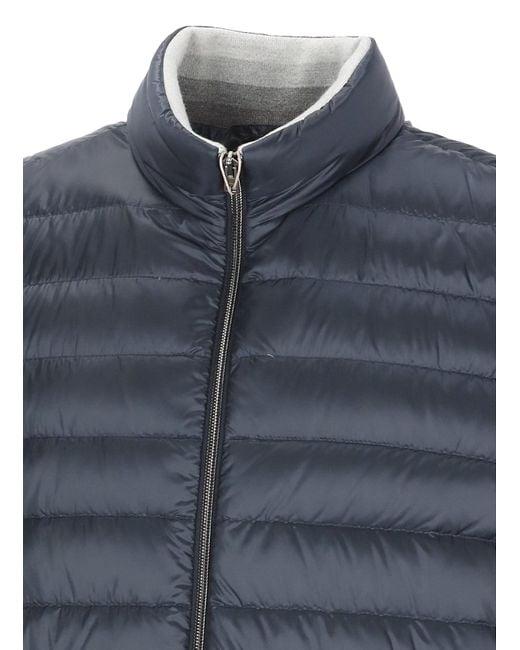 Herno Blue Quilted Down Jacket for men