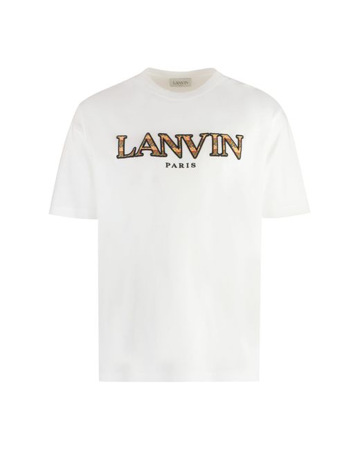 Lanvin White Cotton Crew-neck T-shirt for men