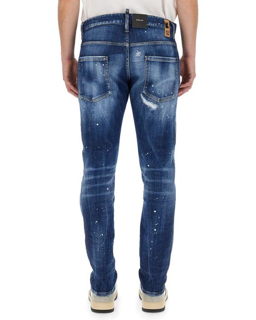 DSquared² Blue Patent Leather Effect Jeans for men